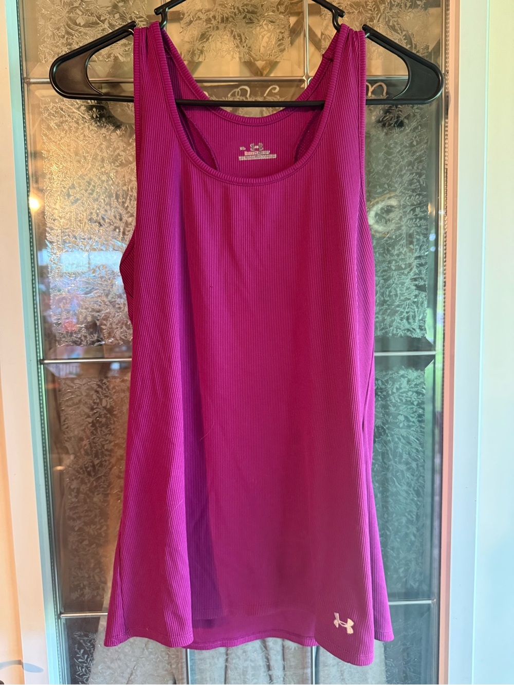 Under Armour Heat Gear Ribbed Magenta Racerback Tank Top